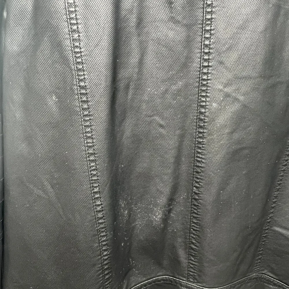 Black Rivet Black Faux Leather Men's Jacket Sz Medium Full Zip Lined Long Sleeve
